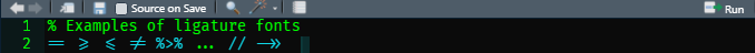 Example of ligature font